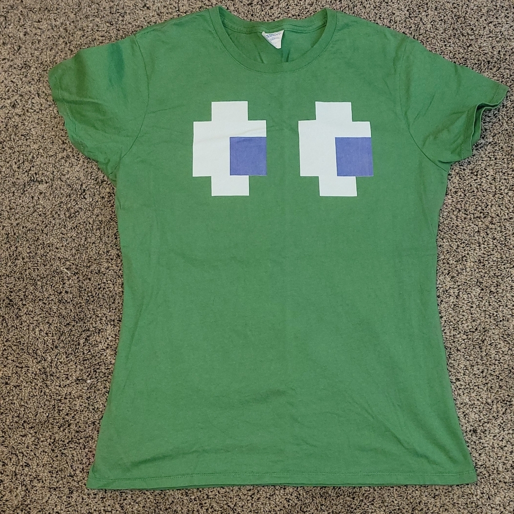 PacMan Green Ghost Tee sz Medium